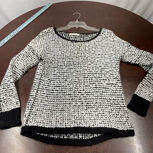 Rewind Black and White Crewneck Sweater